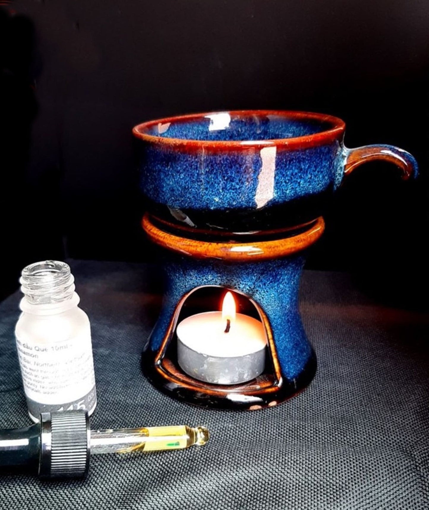 Handmade Pottery Coffee Warmer and Wax Melt Burner / Oil Burner for Tea light candle |Fine ceramic fired at 1.300 degree