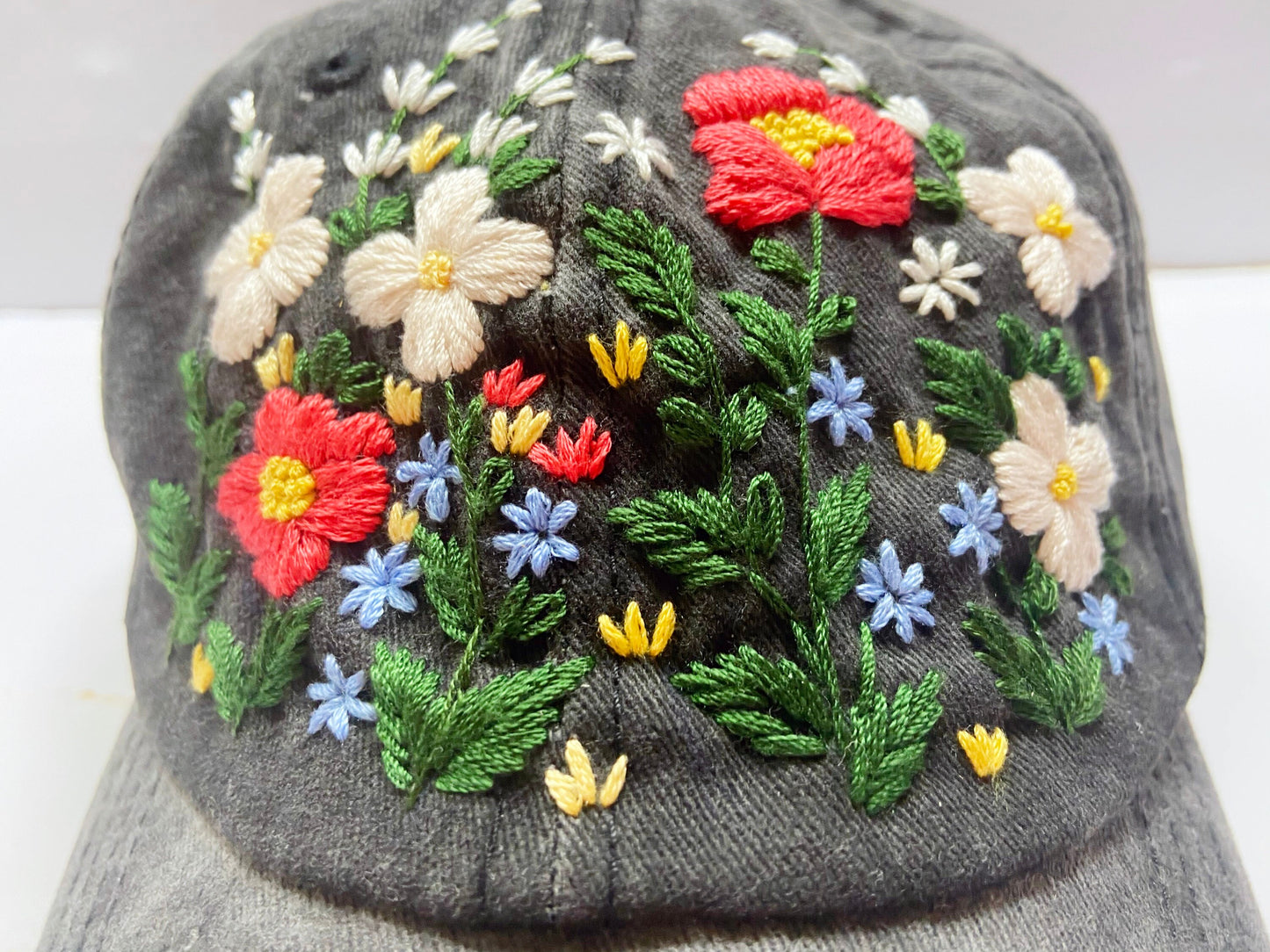 Floral Embroidery Cap, Custom Embroidery Cap, Floral Embroidery Hat, Embroider Woman Cap, Personalize gifts.