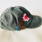 Floral Embroidered Cap, Baseball Cap, Custom Embroidery Hat, Hand Embroidery Hat, Embroider Woman Cap, Personalize gifts.