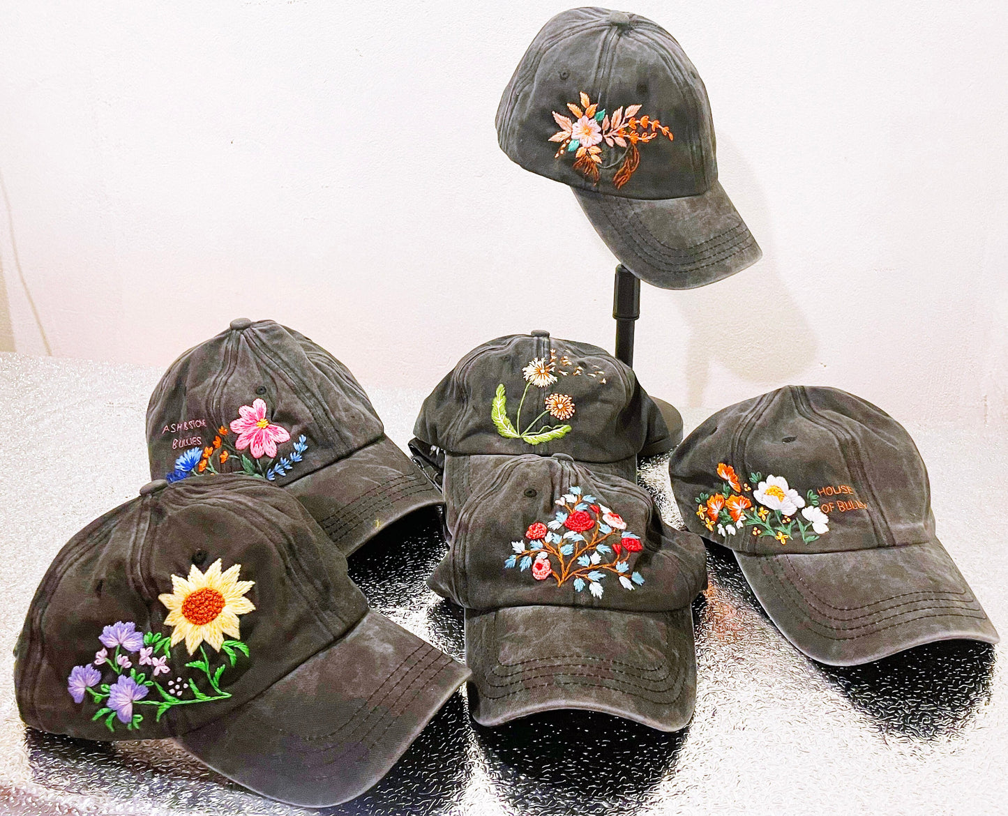 Floral Embroidered Cap, Baseball Cap, Custom Embroidery Hat, Hand Embroidery Hat, Embroider Woman Cap, Personalize gifts, Gifts for Her