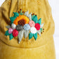 Floral Embroidered Cap, Baseball Cap, Custom Embroidery Hat, Yellow Hat, Embroider Woman Cap, Personalize gifts, Gifts for Her