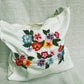 Embroidered Tote Bag, Floral Tote Bag, Laptop Tote Bag, Students Bag.