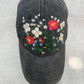 Floral Embroidered Cap, Custom Embroidery Hat, Hand Dandelion Embroidery Hat, Personalize gifts, Gifts for Her