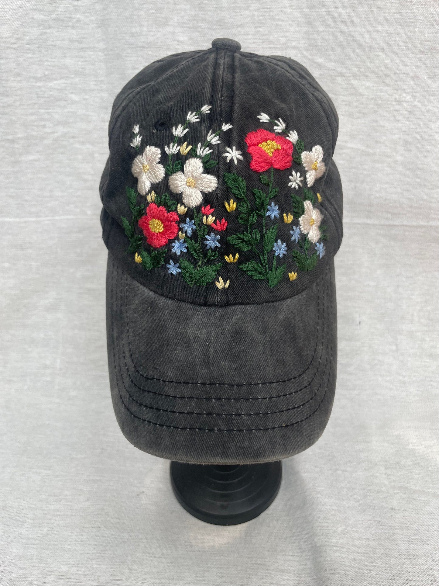 Floral Embroidered Cap, Custom Embroidery Hat, Hand Dandelion Embroidery Hat, Personalize gifts, Gifts for Her