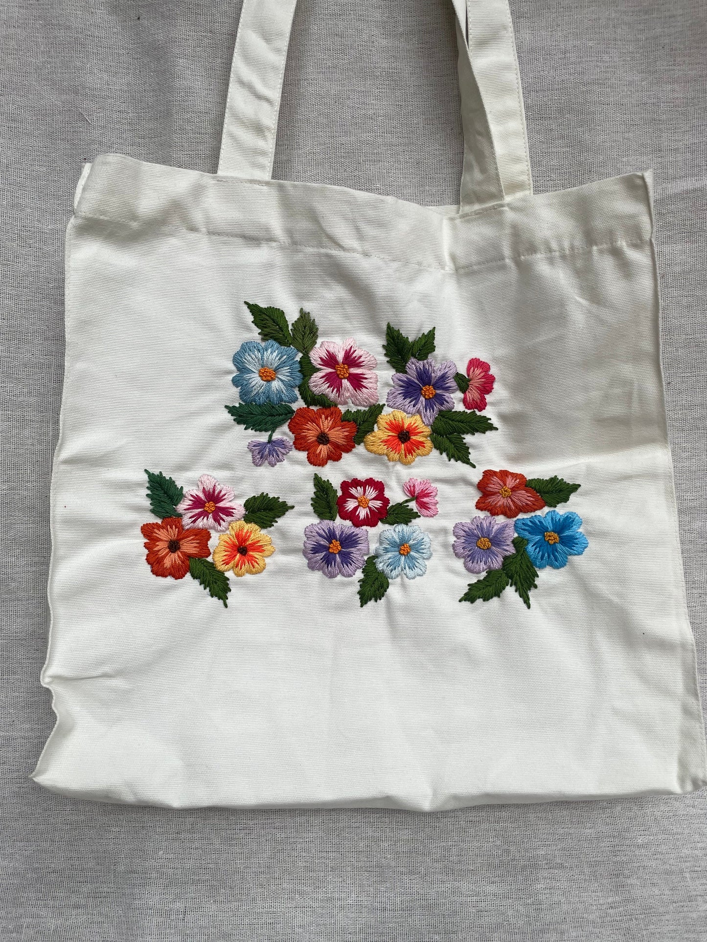 Embroidered Tote Bag, Floral Tote Bag, Laptop Tote Bag, Students Bag.