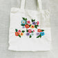 Embroidered Tote Bag, Floral Tote Bag, Laptop Tote Bag, Students Bag.