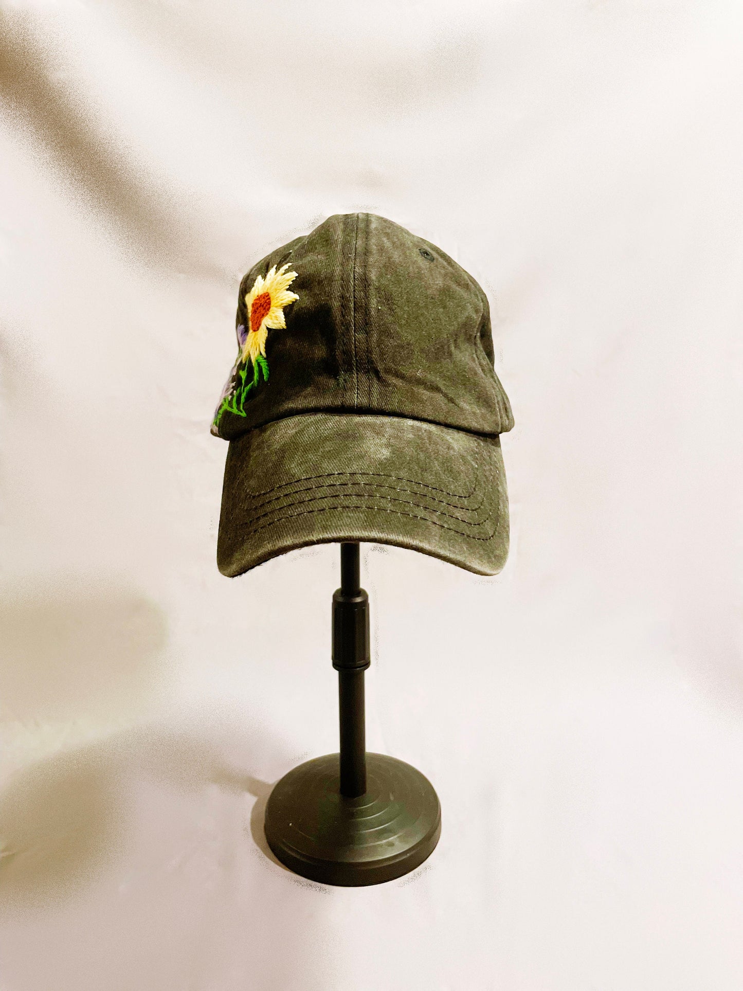 Floral Embroidered Cap, Baseball Cap, Custom Embroidery Hat, Sunflower Embroidery Hat, Embroider Woman Cap, Personalize gifts, Gifts for Her