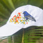 Bird Embroidered Cap, Custom Embroidery Hat, Hand Dandelion Embroidery Hat, Personalize gifts.