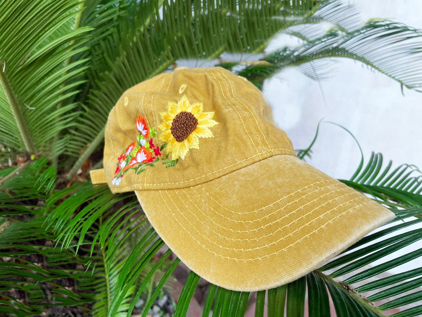 Hand Embroidered Hat, Baseball Cap, Custom Embroidery Hat, Sunflower Embroidery Hat, Embroidery Woman Cap, Personalize gifts.