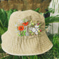 Floral Embroidery Bucket Hat, Yellow bucket hat, Gifts for her, Women hat, Bestfriend gifts, Gift for mom