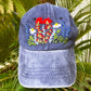 Texas wild flowers cap,Floral Embroidered Cap, Custom Embroidery Hat,Embroidery Woman Cap, Personalize gifts, Gifts for Her, Gift for Mom.