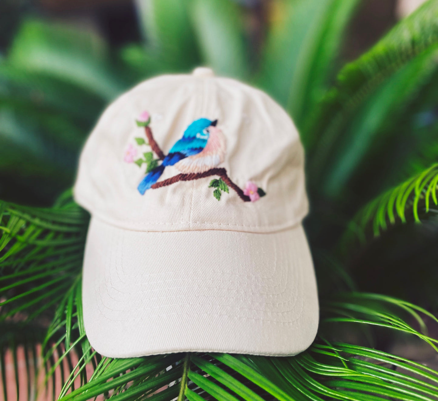 Bird Embroidered Hat, Custom Embroidery Hat, Hand Embroidery Hat, Embroidered Woman Cap, Personalized gifts, Gifts for Her, Gift for Mom.