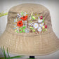 Floral Embroidery Bucket Hat, Yellow bucket hat, Gifts for her, Women hat, Bestfriend gifts, Gift for mom