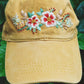 Floral Embroidered Cap, Custom Embroidery Hat,, Embroider Woman Cap, Personalize gifts, Gifts for Her, Gift for Mom.