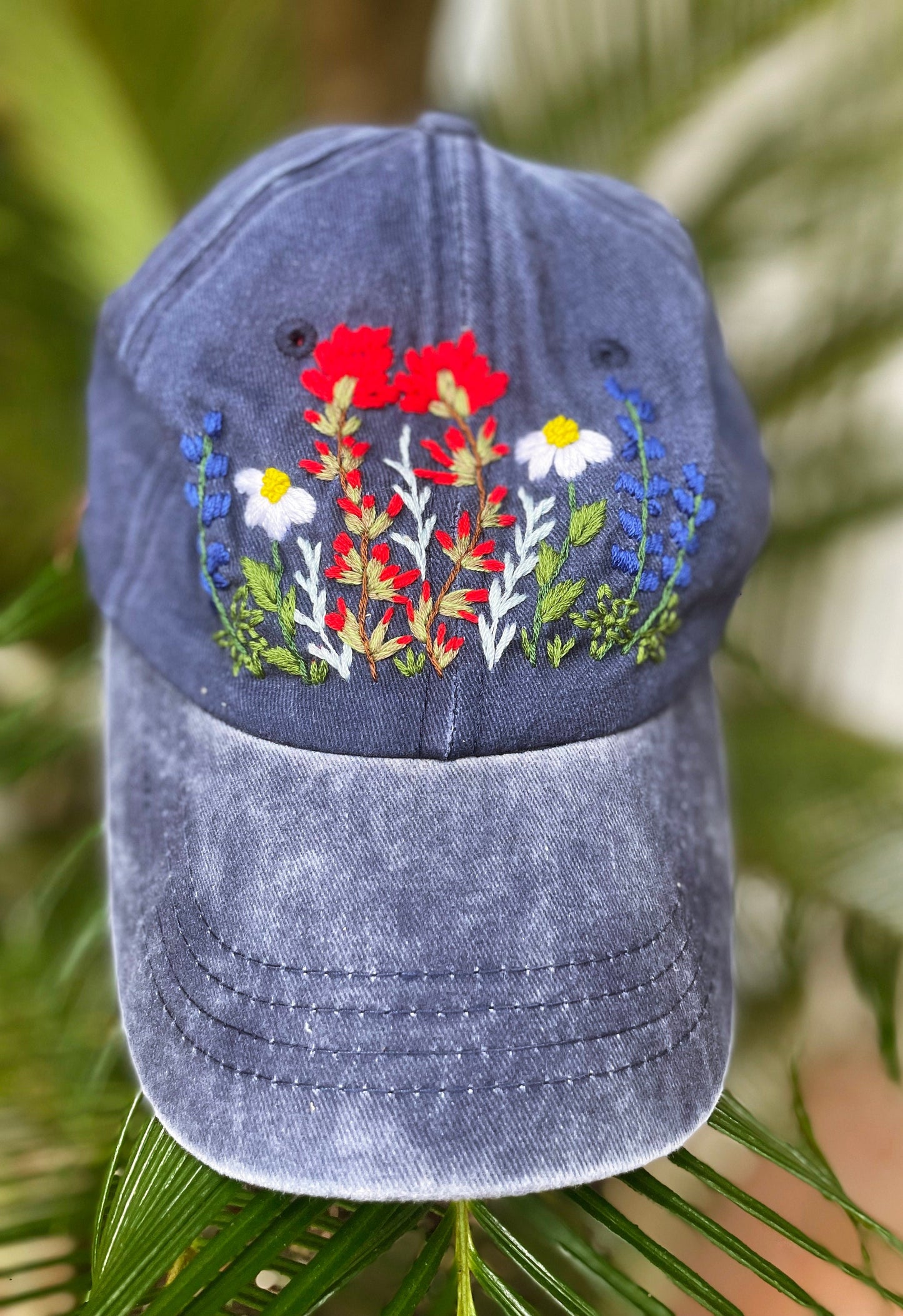 Texas wild flowers cap,Floral Embroidered Cap, Custom Embroidery Hat,Embroidery Woman Cap, Personalize gifts, Gifts for Her, Gift for Mom.