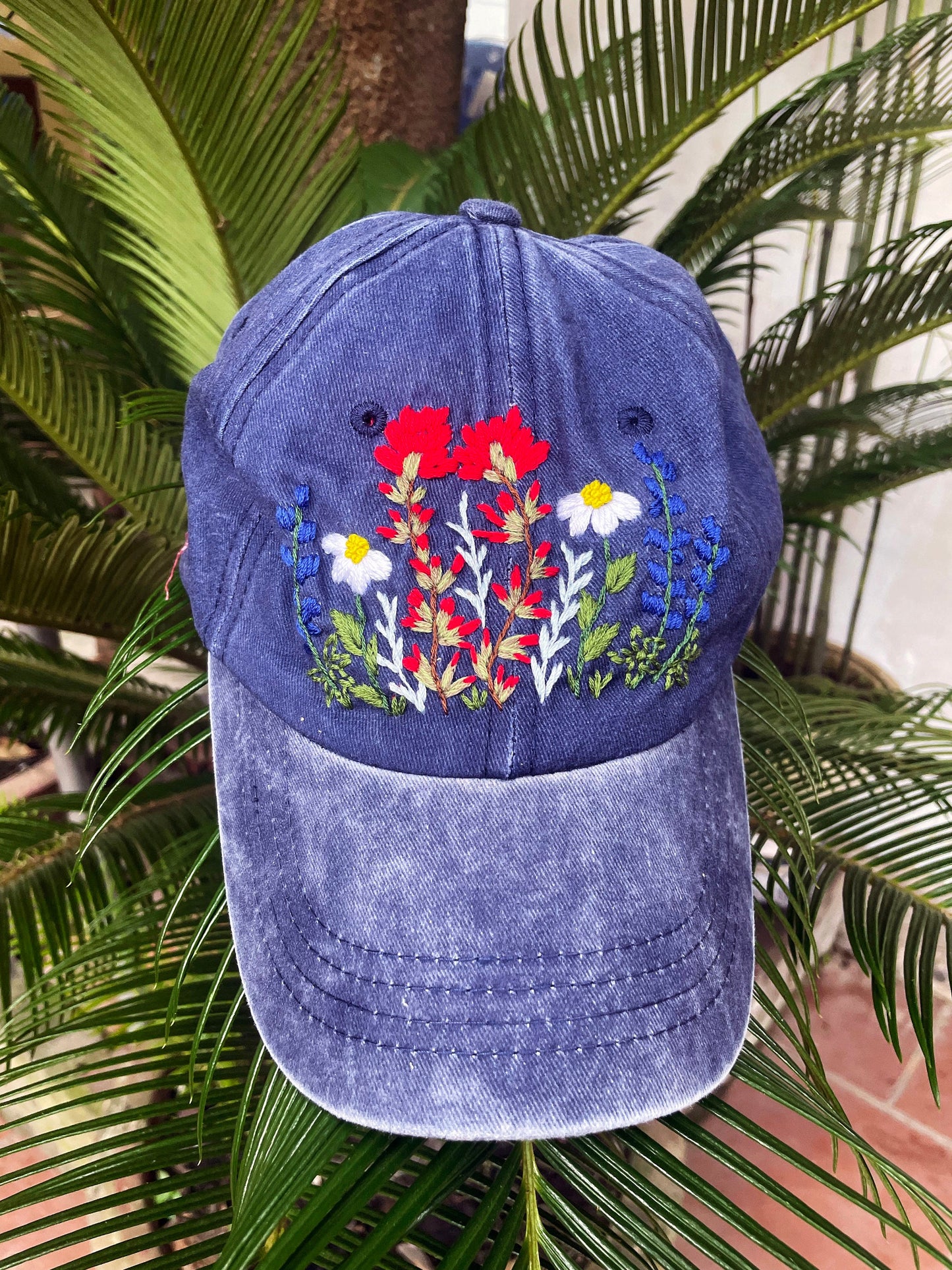 Texas wild flowers cap,Floral Embroidered Cap, Custom Embroidery Hat,Embroidery Woman Cap, Personalize gifts, Gifts for Her, Gift for Mom.