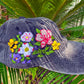 Customs Carolina Wild Flowers Embroidery Cap, Floral Embroidered Cap, Embroidery Woman Cap, Personalize gifts, Gifts for Her, Gift for Mom.