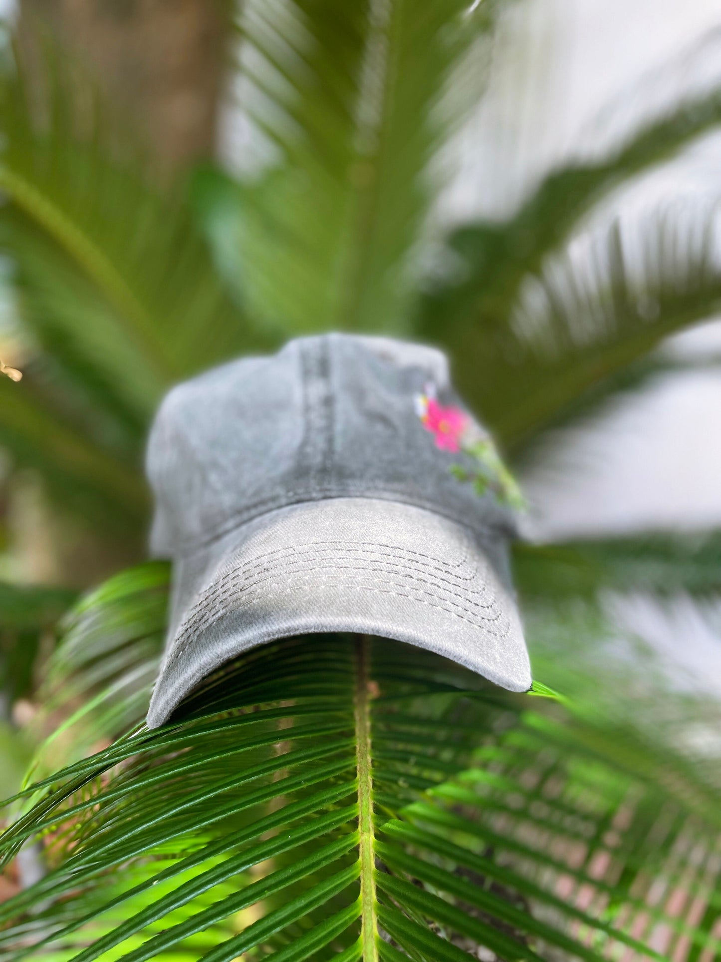 Colored Floral Embroidered Cap, Custom Embroidery Hat, Unique Cap, Baseball Cap, Hand Embroidered Hat