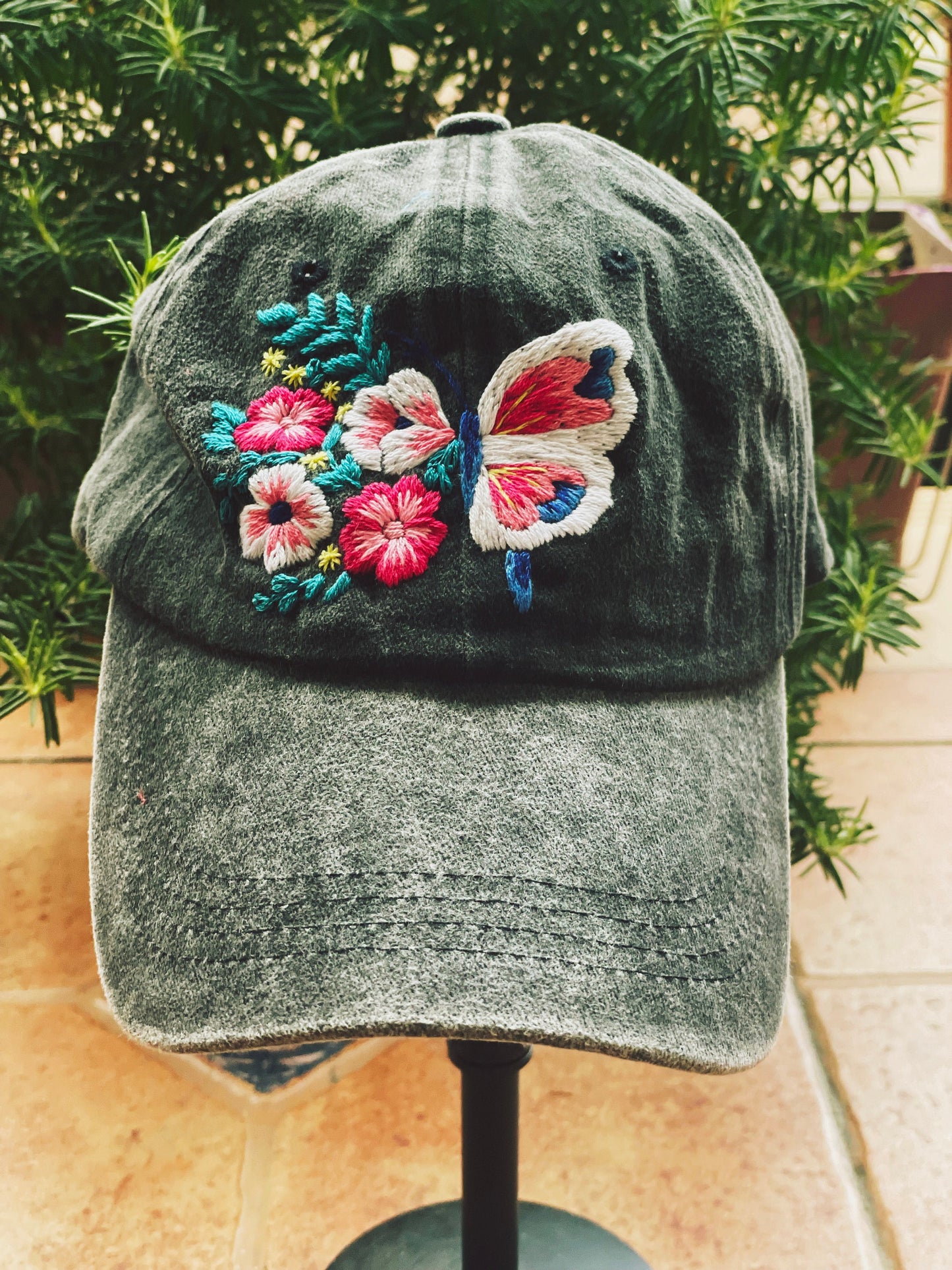 Floral Embroidered Cap, Baseball Cap, Custom Embroidery Hat, Personalize gifts, Gifts for Her, Gift for Him, Father day Gift