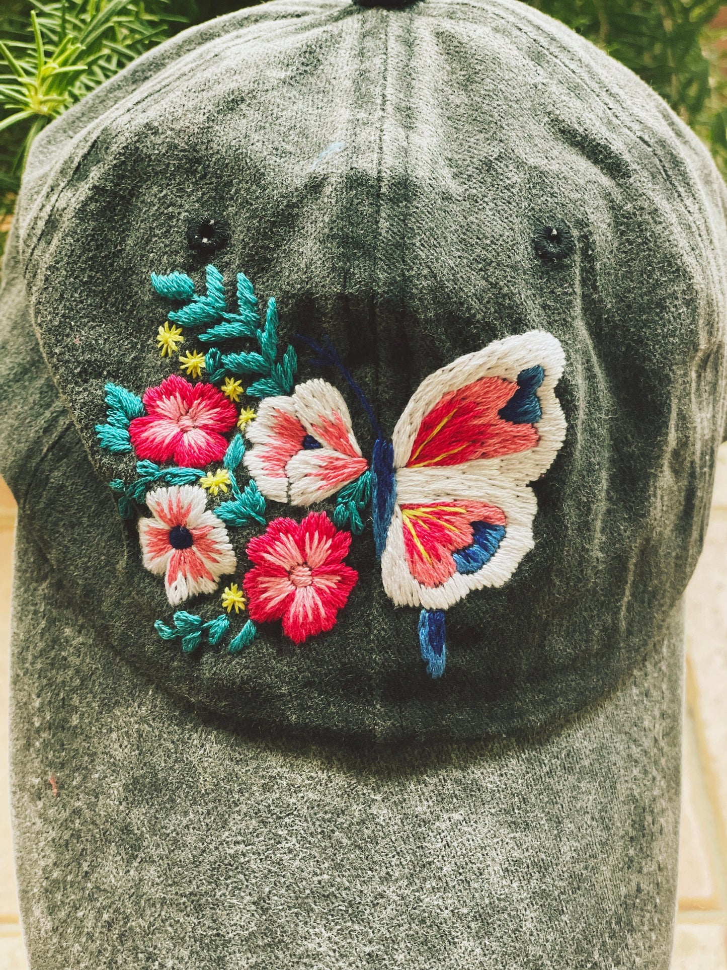 Floral Embroidered Cap, Baseball Cap, Custom Embroidery Hat, Personalize gifts, Gifts for Her, Gift for Him, Father day Gift