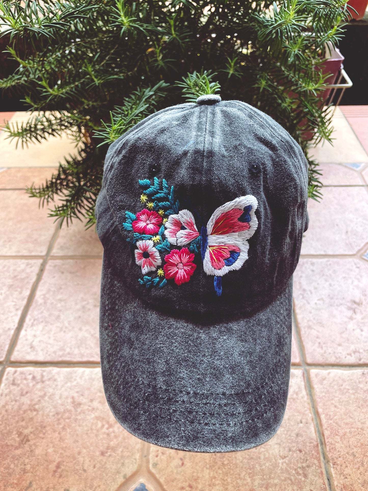 Floral Embroidered Cap, Baseball Cap, Custom Embroidery Hat, Personalize gifts, Gifts for Her, Gift for Him, Father day Gift