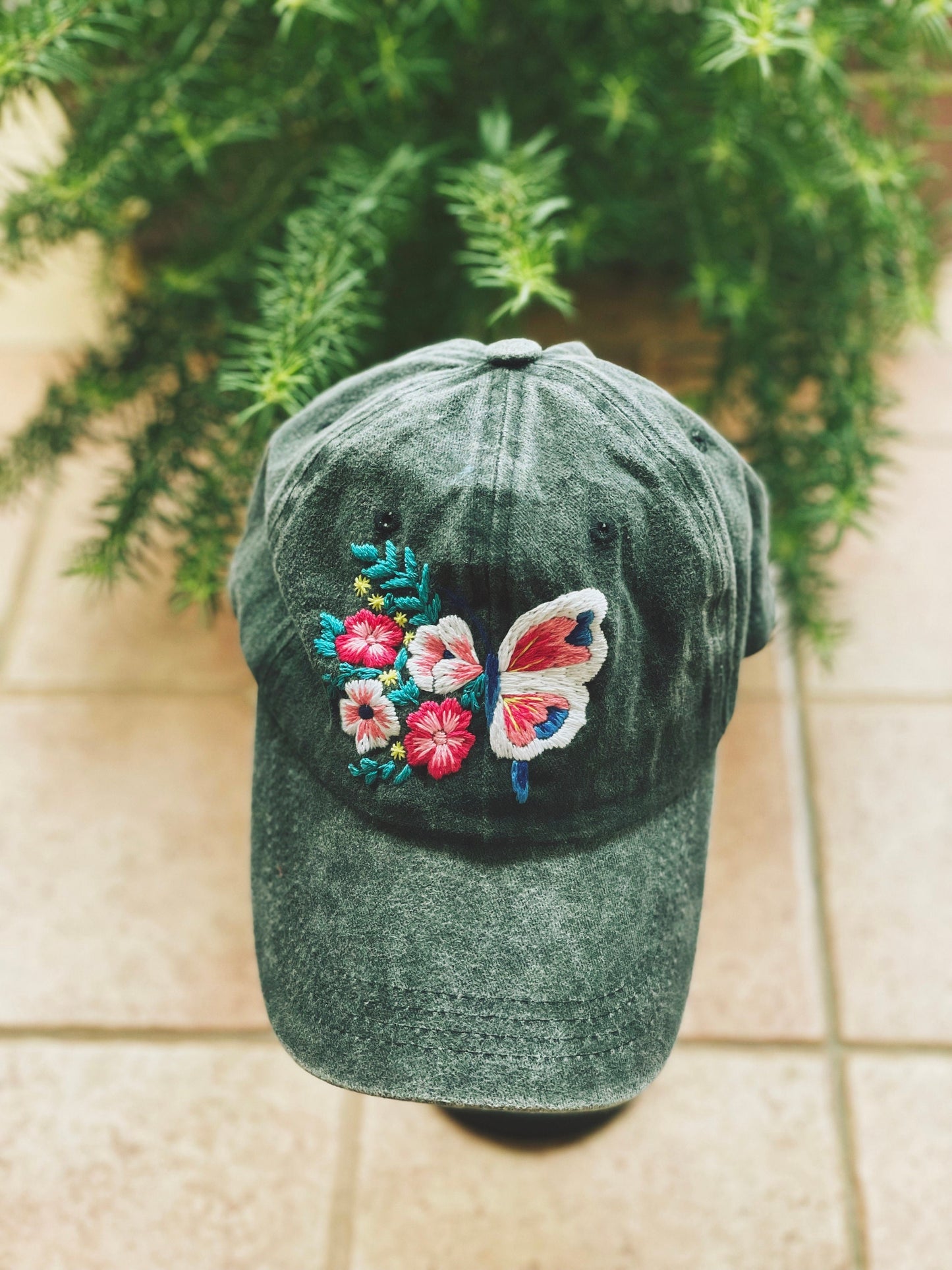 Floral Embroidered Cap, Baseball Cap, Custom Embroidery Hat, Personalize gifts, Gifts for Her, Gift for Him, Father day Gift