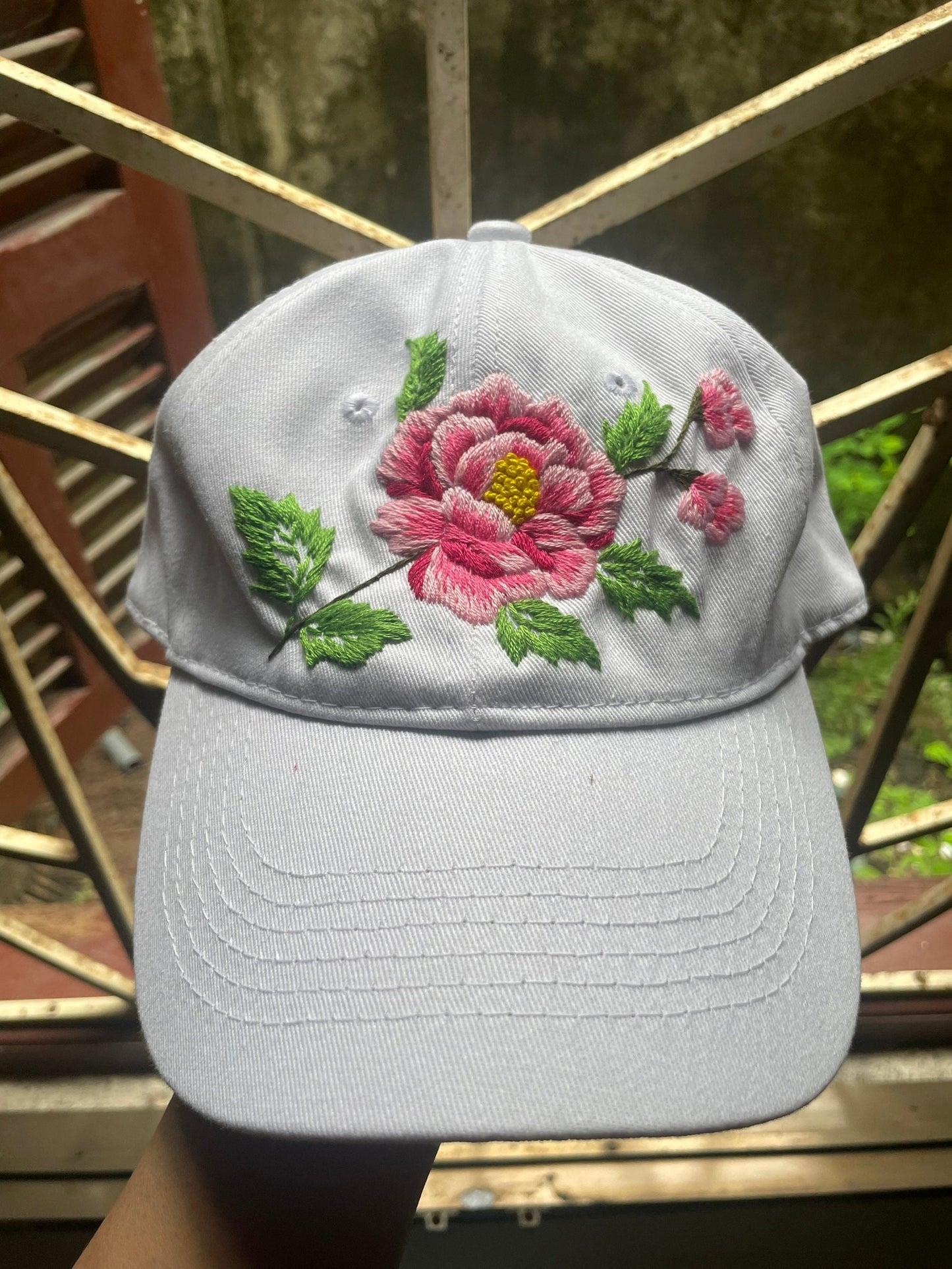 Peony Embroidered Cap, Custom Floral Embroidery Hat, Embroidery Woman Cap, Personalize gifts, Gifts for Her, Gift for Mom.