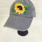 Sunflower Embroidered Cap, Custom Embroidery Hat, Floral Embroidery Woman Cap, Personalized gifts, Gifts for Her, Gift for Mom.