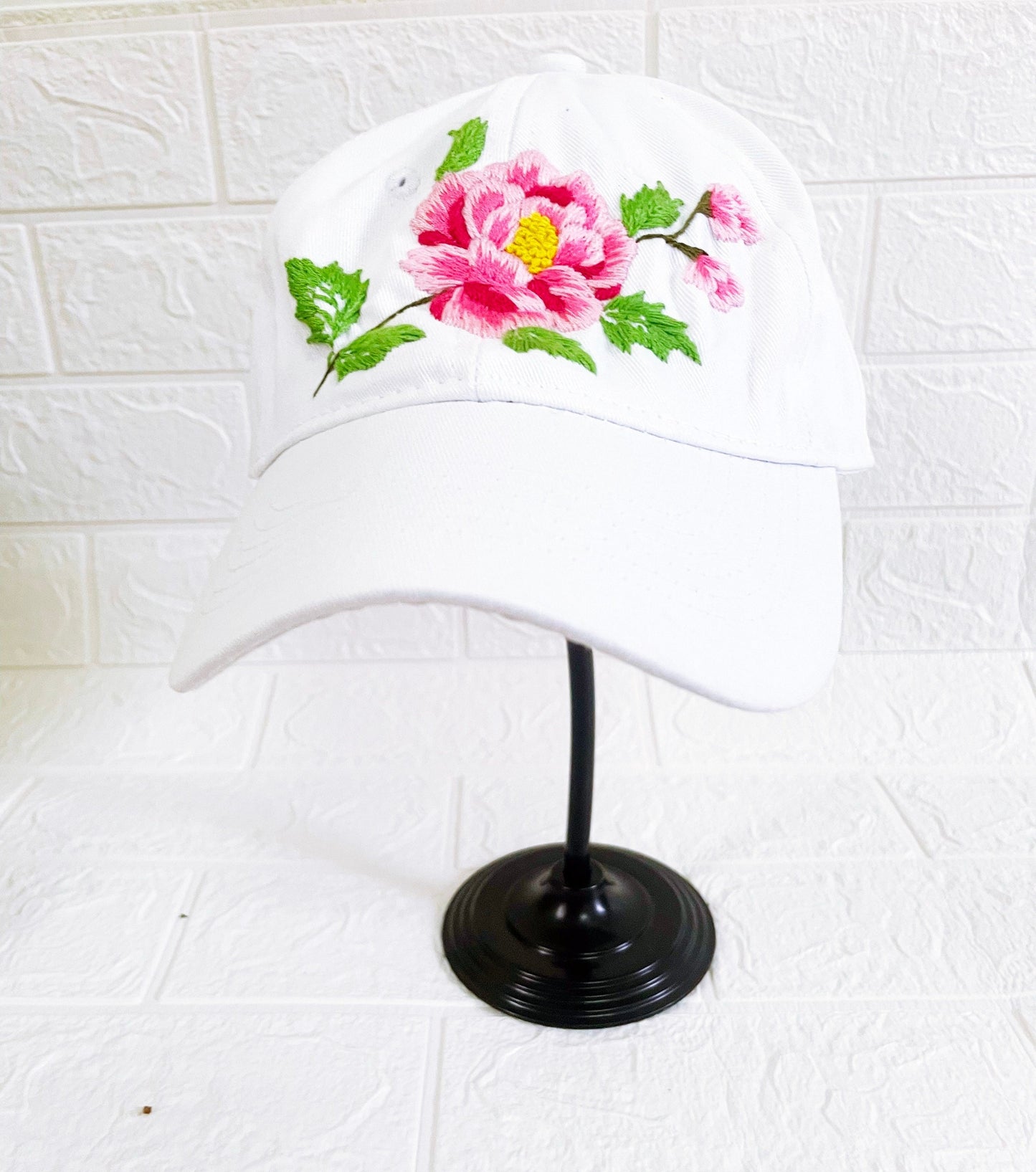 Peony Embroidered Cap, Custom Floral Embroidery Hat, Embroidery Woman Cap, Personalize gifts, Gifts for Her, Gift for Mom.