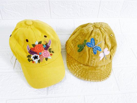 Floral Embroidered Cap, Custom Embroidery Hat, Embroidery Woman Cap, Personalize gifts, Gifts for Her, Gift for Mom.