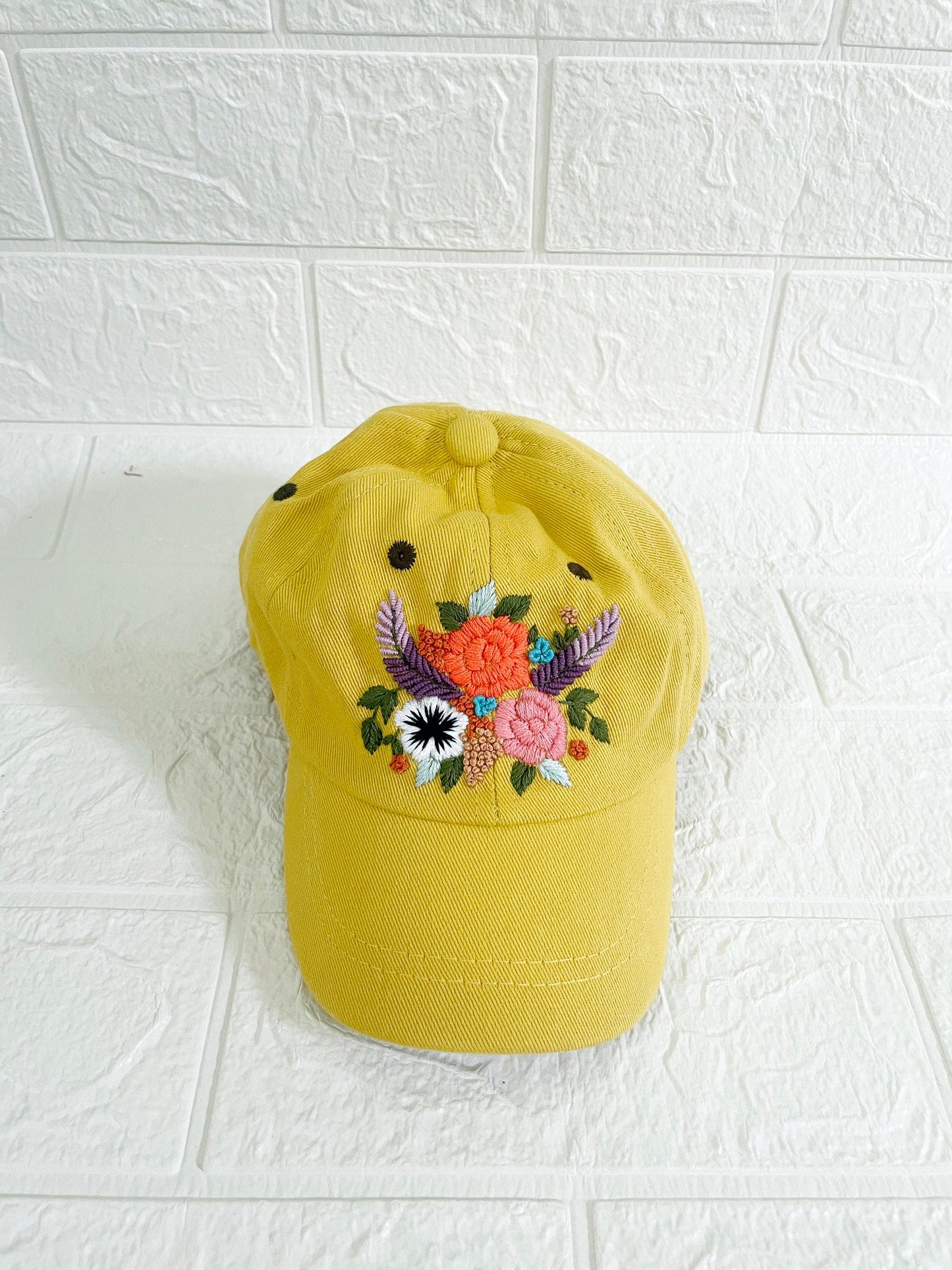 Floral Embroidered Cap, Custom Embroidery Hat, Embroidery Woman Cap, Personalize gifts, Gifts for Her, Gift for Mom.