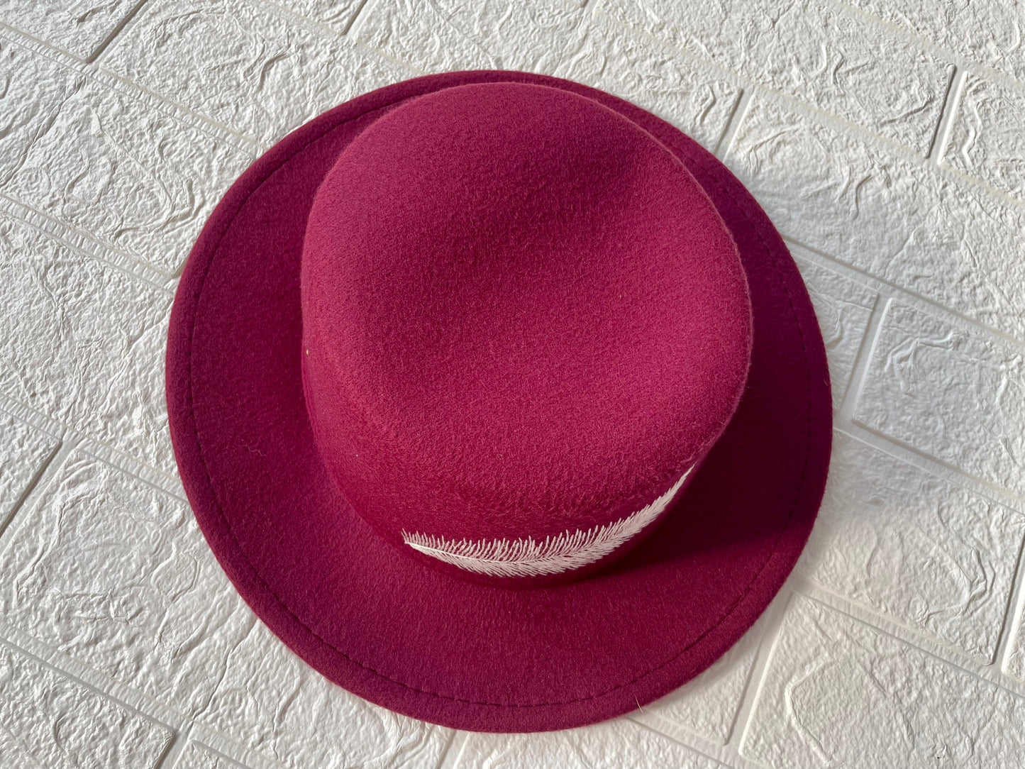 Embroidery Feather Felt Fedora Hat | Man and Women Fedora Hats, Custom Fedora Hat, Unisex Fedoras, Winter Hats,  Felt Fedora Hats