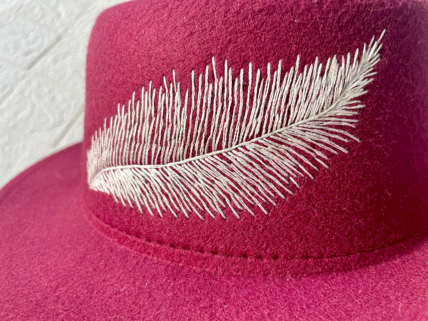 Embroidery Feather Felt Fedora Hat | Man and Women Fedora Hats, Custom Fedora Hat, Unisex Fedoras, Winter Hats,  Felt Fedora Hats