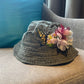 Butterfly embroidery floral bucket hat, Chiffon Floral Embroidery bucket hat, Floral Summer Woman Hat, Personalized Woman Bucket Hat