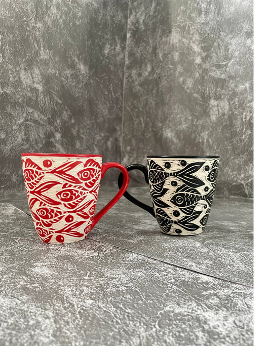 Painted Ceramic Mug, Unique Mug, Ceramic Custom Mug, Special Mug, Unusual Mug