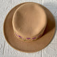 Embroidery Felt Fedora Hat | Man and Women Fedora Hats, Custom Fedora Hat, Tan Beige  Fedoras,  Purple Flowers Embroidery Hat, Winter Hats