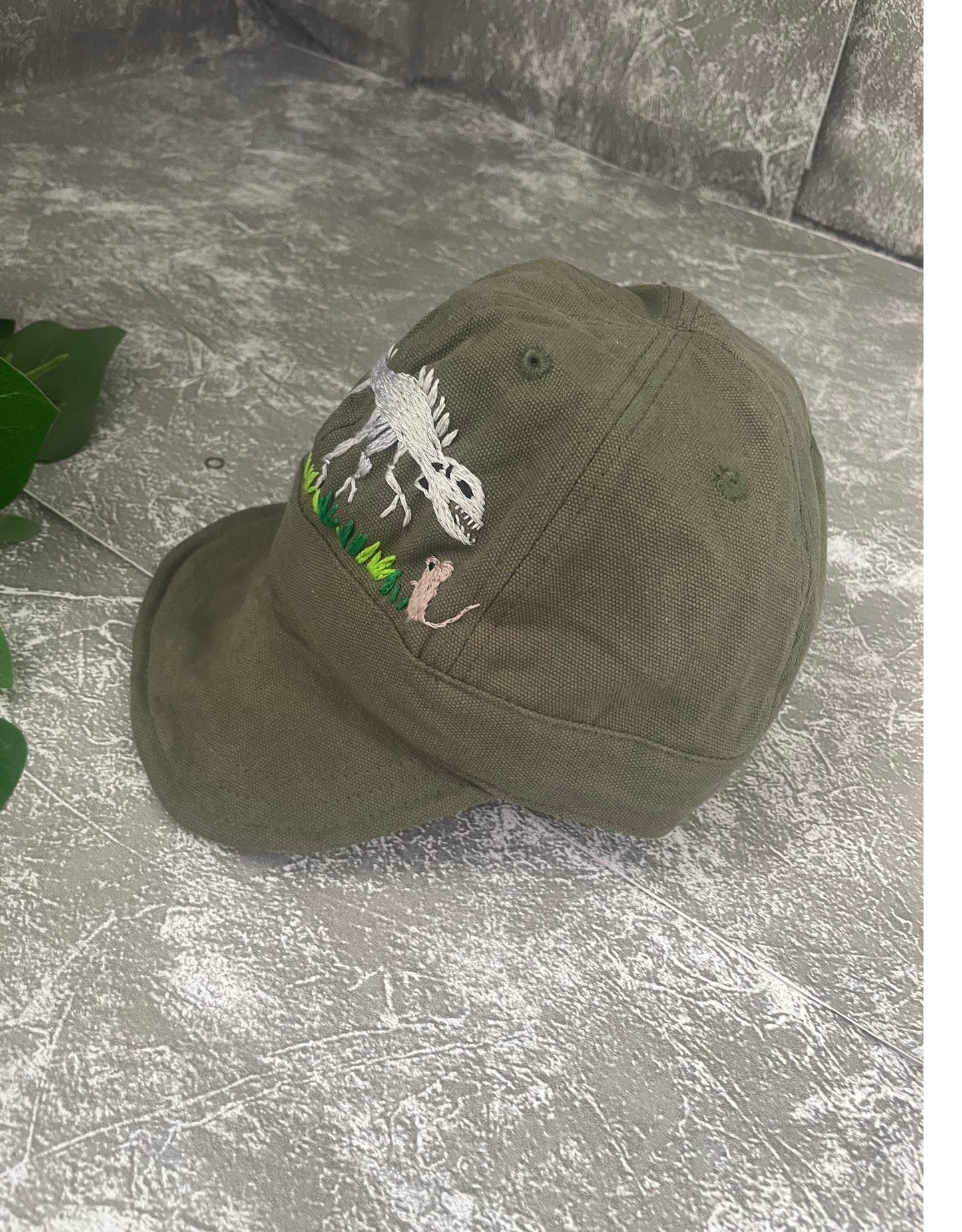 Dinosaur embroidery baby hat | Dinosaur embroidery bonnets | Dinosaur embroidery baby cap | Embroidery cotton baby hat.