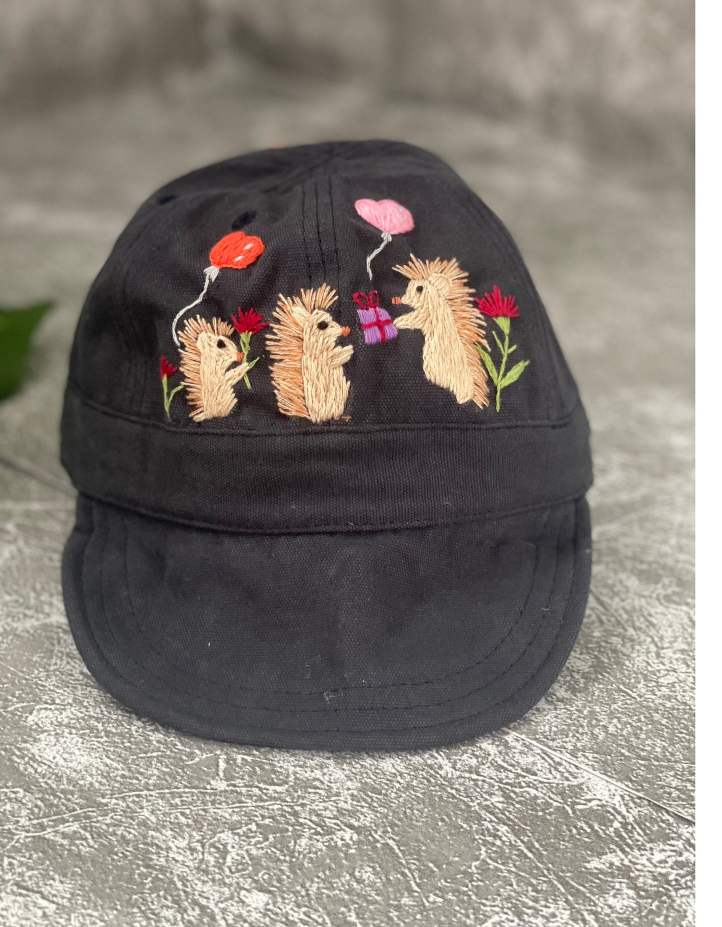 Porcupine embroidery baby hat | Porcupine  embroidery bonnets | Porcupine embroidery baby cap | Embroidery cotton baby hat.