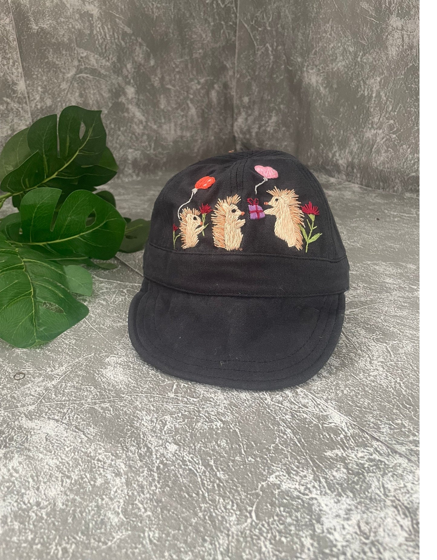 Porcupine embroidery baby hat | Porcupine  embroidery bonnets | Porcupine embroidery baby cap | Embroidery cotton baby hat.