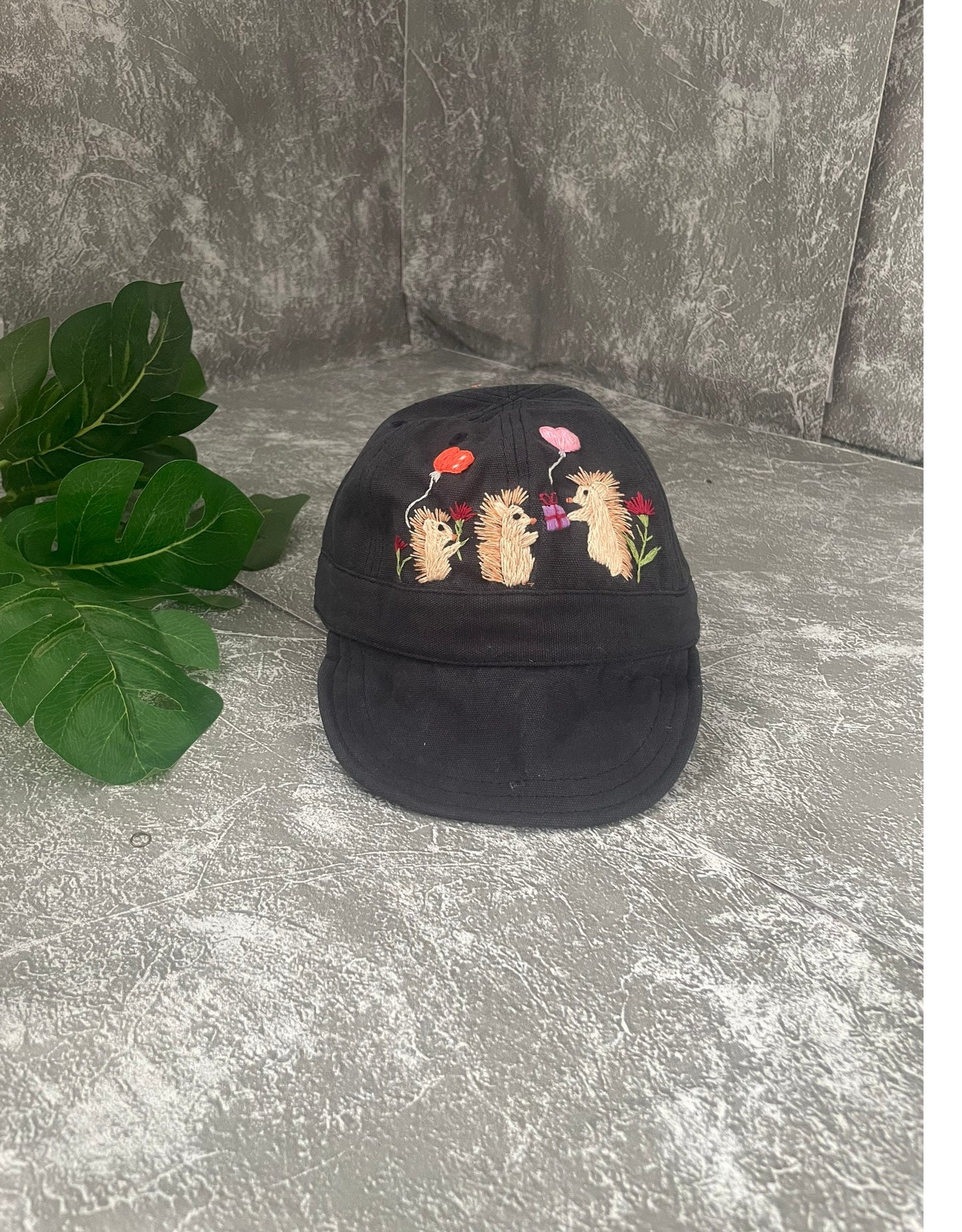 Porcupine embroidery baby hat | Porcupine  embroidery bonnets | Porcupine embroidery baby cap | Embroidery cotton baby hat.