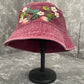 Floral Embroidery bucket hat | Floral Denim bucket hat | Women hat | Gift for her | Friend gift | Gift for mom,Christmas gift