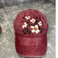 White flower Embroidery cap, Floral Embroidered Cap, Custom Embroidery Hat, Woman Cap, Personalize gifts, Gifts for Her, Gift for Mom.