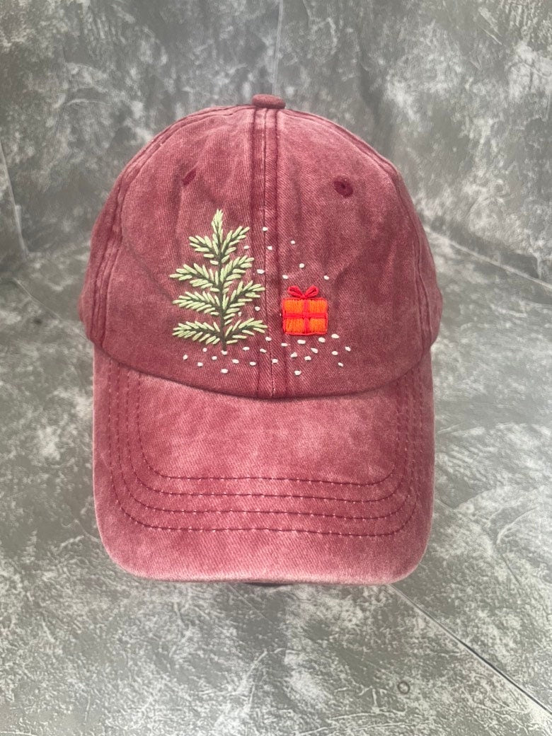 Embroidery Christmas Cap, Embroidered christmas Fashion, custom christmas cap, Christmas gifts, Personalized gifts, Baseball Cap, Dad Cap