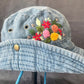 Embroidery Denim Cowboy hat, Floral Embroidered Bucket Hat, Bucket Hat for Women, Sun Hat for Women Girl, Spring/Summer Bucket Hat