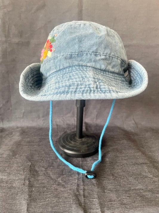 Embroidery Denim Cowboy hat, Floral Embroidered Bucket Hat, Bucket Hat for Women, Sun Hat for Women Girl, Spring/Summer Bucket Hat