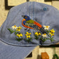 Hand Embroidered Hat, Baseball Cap, Custom Embroidery Hat, Bird Floral Embroidery Hat, Embroider Woman Cap, Personalize gifts.