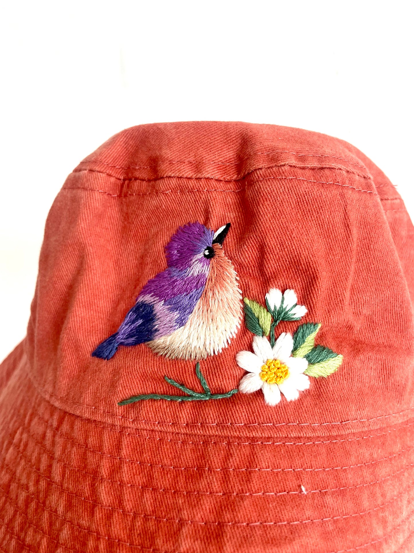 Sparrow Embroidery bucket hat | Small Bird Embroidered bucket hat | Women hat | Gift for her | Friend gift | Gift for mom