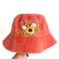 Floral Embroidery bucket hat | Sunflower bucket hat | Women hat | Gift for her | Friend gift | Gift for mom