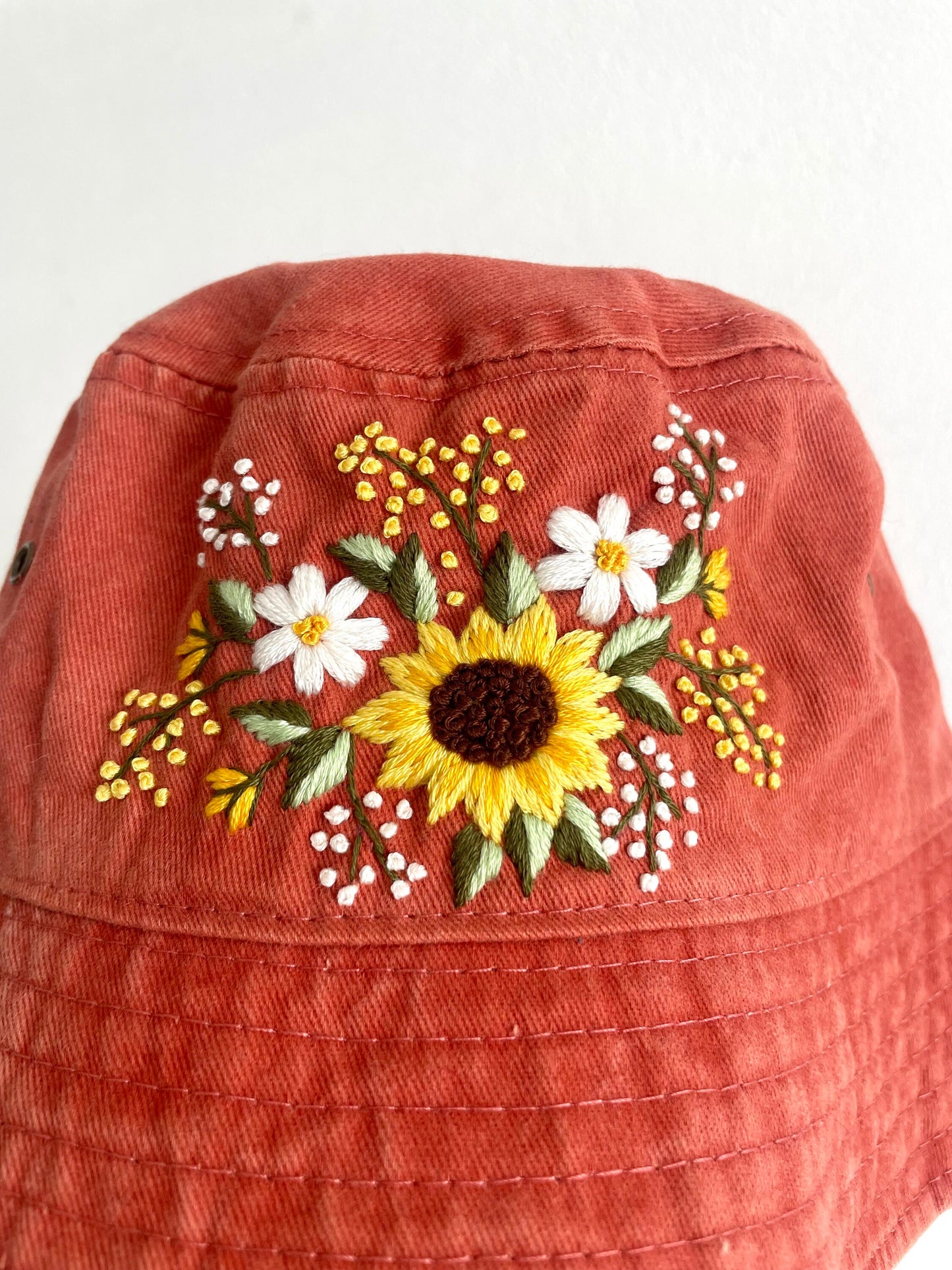 Floral Embroidery bucket hat | Sunflower bucket hat | Women hat | Gift for her | Friend gift | Gift for mom