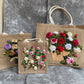 Roses Ribbon Embroidery Large jute tote bag | Ribbon Embroidery Roses jute tote bag | Roses Flowers tote bag |  gift for mom | Big Tote Bag